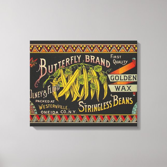 Pflanzliches Land mit String Bean Leinwanddruck (Vorderseite)