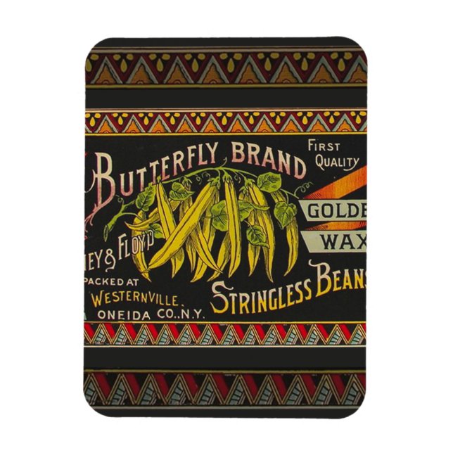 Pflanzliches Land mit String Bean Magnet (Vertikal)