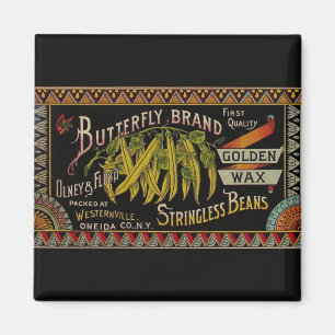 Pflanzliches Land mit String Bean Magnet