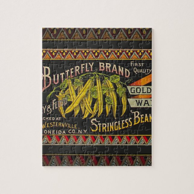 Pflanzliches Land mit String Bean Puzzle (Vertikal)