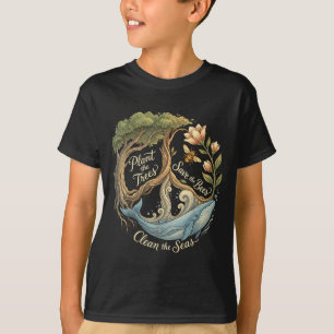 Pflanzt die Bäume, rettet die Bienen, Friedenszeic T-Shirt