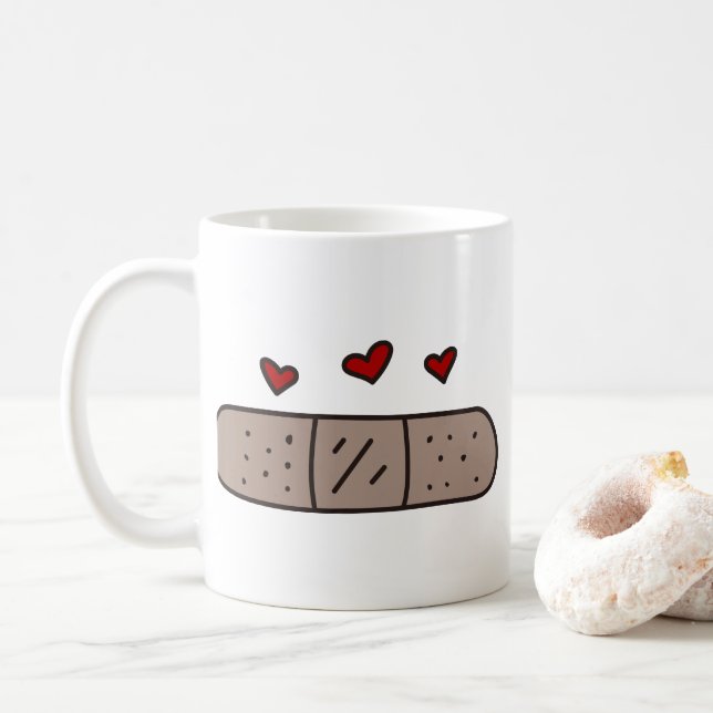 Pflaster Kaffeetasse (Mit Donut)