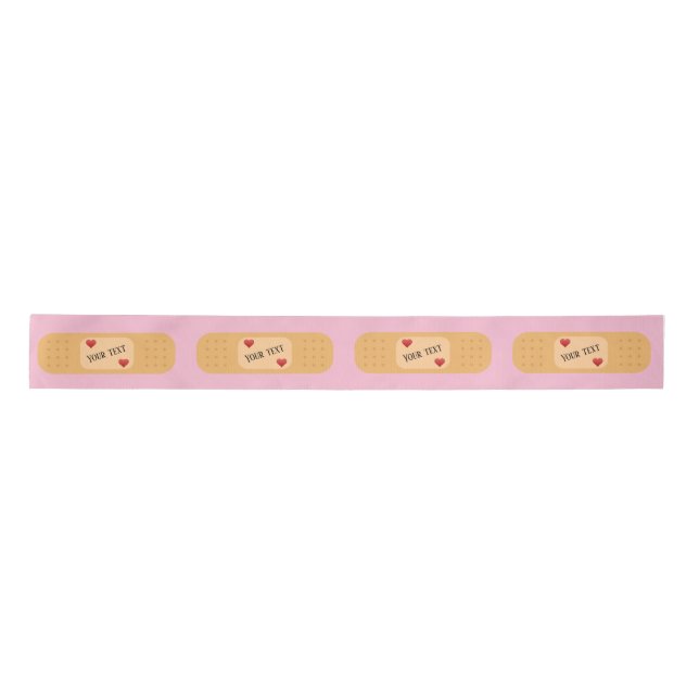Pflaster mit individuellem Text Satinband (Vorderseite)
