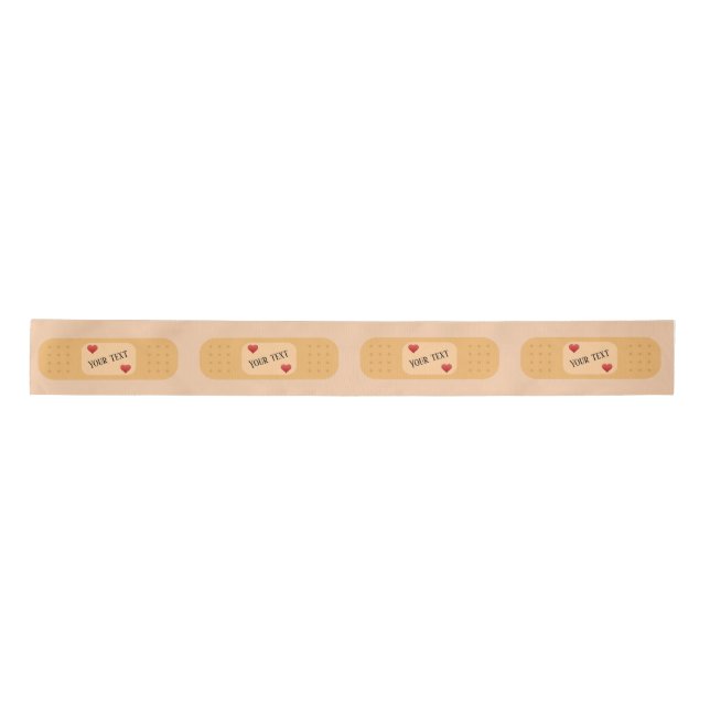 Pflaster mit individuellem Text Satinband (Vorderseite)