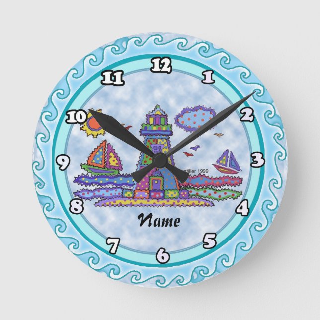 Pflasterleuchte Runde Wanduhr (Vorderseite)