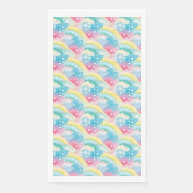 Pflastermuster mit Herz und Regenbogen Serviette (Vorderseite)