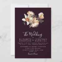 Pflaume Antike Vintage Romantische Hochzeitseinlad