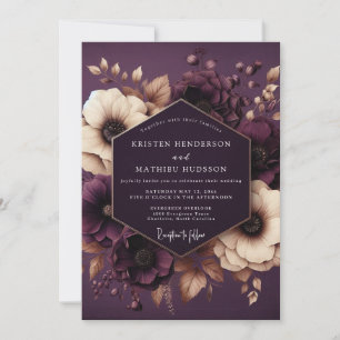 Pflaume Botanischer Zauber Hochzeit Einladung
