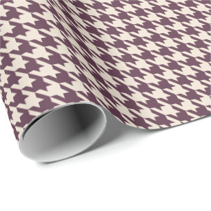 Pflaume & Creme-Hahnentritt-Muster Elegant Klass Geschenkpapier