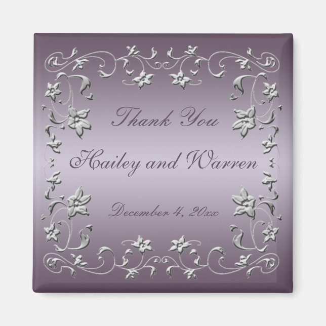 Pflaume-Gastgeschenk Hochzeit-Magnet Magnet (Vorne)