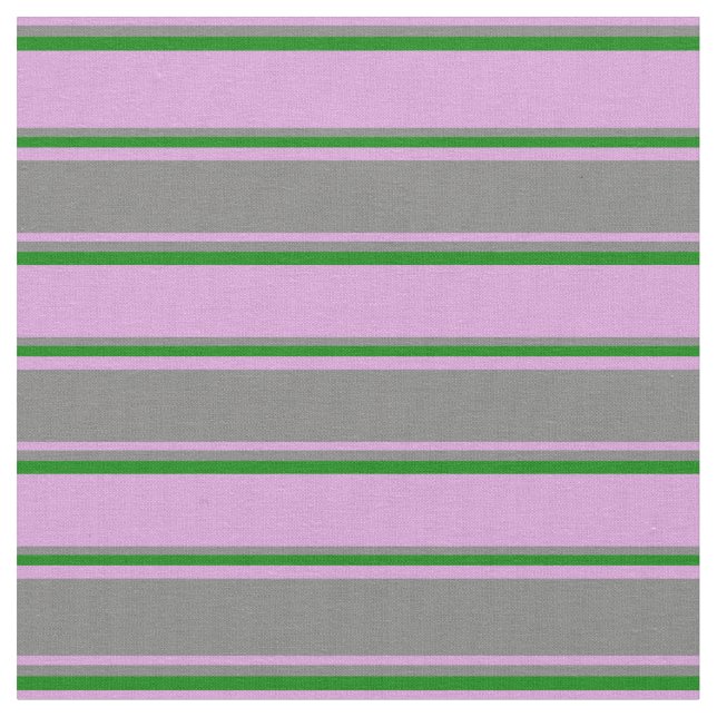 Pflaume, graue und grüne Streifen Stoff (Nahaufnahme)