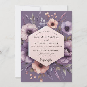 Pflaume Impressionist Flora Hochzeit Einladung