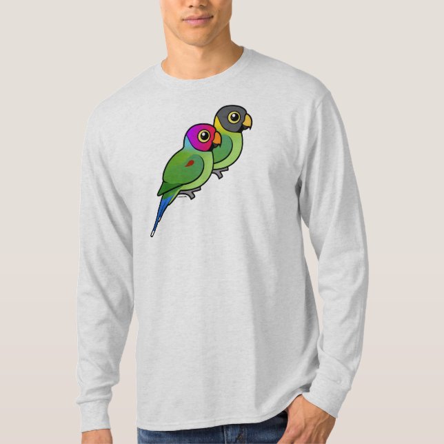 Pflaume-köpfige Parakeet-Paare T-Shirt (Vorderseite)