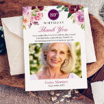 Pflaume Lila Blütenflora Geburtstagsgeschenk Foto Dankeskarte<br><div class="desc">Plum Lila Blush Bloral Geburtstag Foto Dankeschön Karte. (1) Für weitere Anpassungen klicken Sie bitte auf den Link "Weiter anpassen" und verwenden Sie unser Designwerkzeug,  um diese Vorlage zu ändern. (2) Wenn Sie Hilfe oder passende Artikel benötigen,  kontaktieren Sie mich bitte.</div>