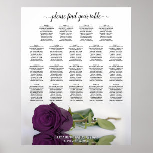 Pflaume Lila Rose 19 Tisch Hochzeit Sitzordnung Poster