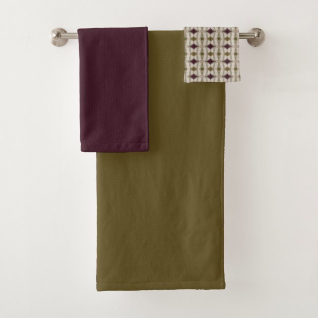 Pflaume, Lila und Olivenöle Badhandtuch Set (Insitu)