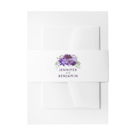 Pflaume Lila und violette Blume Hochzeit Einladungsbanderole