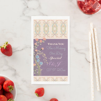 Pflaume mit Pastell Künstlerisch, floral Gemustert Serviette