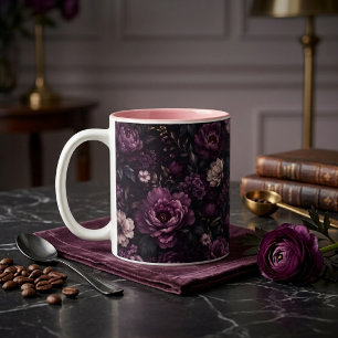 Pflaume Noir Floral Zweifarbige Tasse