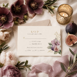 Pflaume & Oliven Botanische Hochzeits-RSVP-Karte RSVP Karte