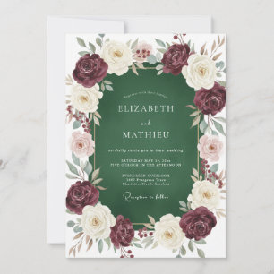 Pflaume Smaragd Kranz Hochzeit Einladung