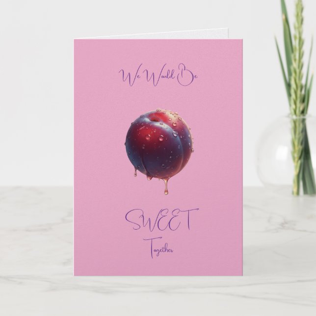 Pflaume Süße Valentinstage Karte (Vorderseite)