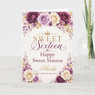 Pflaume und Amethyst Sweet Sixteen Karte