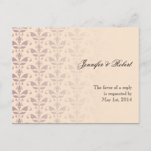 Pflaume und Champagner Damask UAWG Postkarte