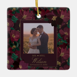 Pflaume und Gold Botanicals Moody Romance Keramikornament