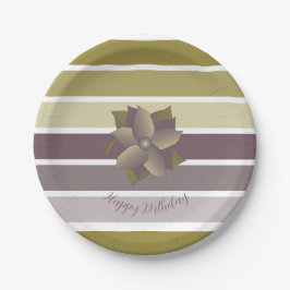 Pflaume und goldener Streifen Pappteller