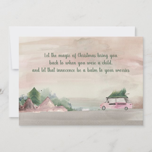 Pflaume und grüne Weihnachtsbringe Zuhause des Bau Karte (Vorderseite)