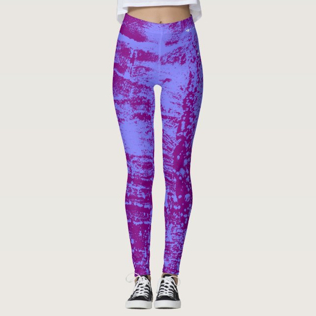 Pflaume und Leggings aus blauem Grau mit Motchelmo (Vorderseite)