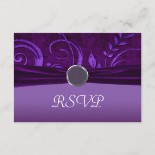 Pflaume und Lila Velvet-Hochzeitswirl RSVP Karte