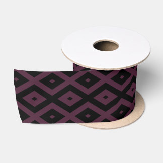 Pflaume und schwarze Diamantmuster Satinband