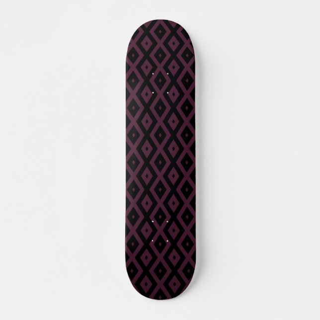 Pflaume und schwarze Diamantmuster Skateboard (Vorne)