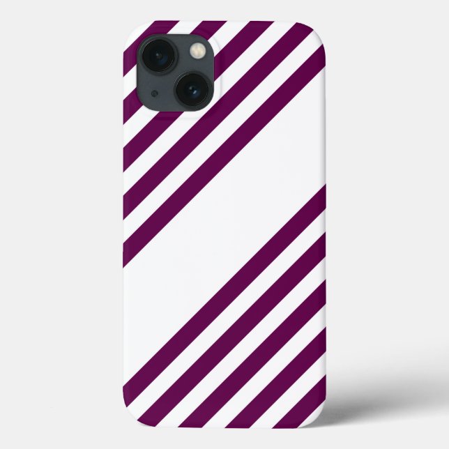 Pflaume und weiße fünf Streifen Case-Mate iPhone Hülle (Rückseite)