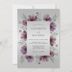 Pflaume Verfeinerte Natur Hochzeit Einladung