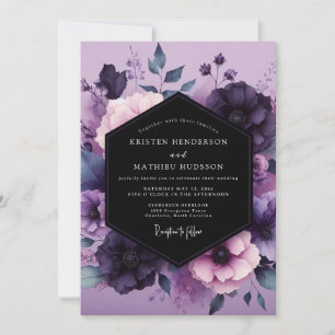 Pflaume Vesperblüten-Hochzeit Einladung