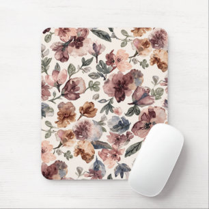 Pflaume Wildblume Wasserfarbe Moody Botanischer Ga Mousepad