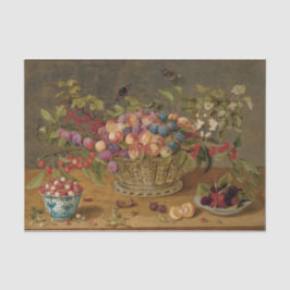 Pflaumen, Aprikosen, Kirschen und Johannisbeeren i Seidenpapier