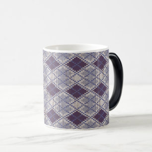 PFLAUMEN-ARGYLE-STRICK-Morphing-Mug Verwandlungstasse