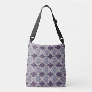 PFLAUMEN ARGYLE STRICKUMhängetasche Tragetaschen Mit Langen Trägern
