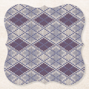 PFLAUMEN ARGYLE STRICKWARE Halter für Papierunters Untersetzer