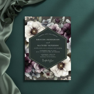 Pflaumen-Blüten Üppige Romantische Hochzeit Einladung