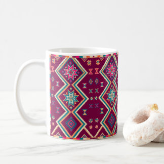 Pflaumen-Boho-Südwest-Geometrisches-Volks-Kunstmus Kaffeetasse