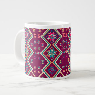 Pflaumen-Boho-Südwest-Geometrisches-Volkskunst-Mus Jumbo-Tasse