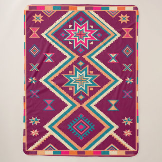 Pflaumen-Boho-Südwest-Geometrisches-Volkskunst-Mus Sherpadecke