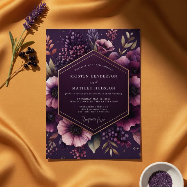 Pflaumen-Botanische-Hochzeit Einladung (Von Creator hochgeladen)