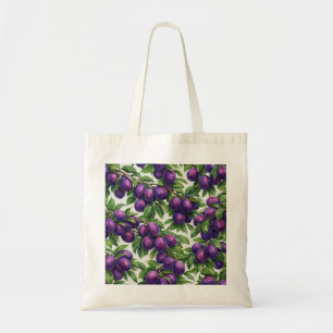 Pflaumen Botanisches Muster Tragetasche