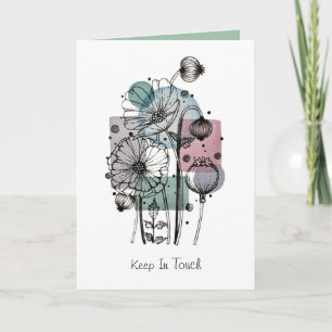 Pflaumen Doodle in Tinte und Wasserfarbkarte Karte